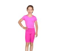 Janisramone® Girls Cycling Shorts Stretchy Gymnastics, Plain Elasticated Leggings Girls, Summer Breathable Hot Pants for Kids, Mini Dance School Sports Shorts Children's Ballet Tights, UK 3-13 Years