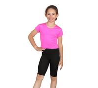 Janisramone® Girls Cycling Shorts Stretchy Gymnastics, Plain Elasticated Leggings Girls, Summer Breathable Hot Pants for Kids, Mini Dance School Sports Shorts Children's Ballet Tights, UK 3-13 Years