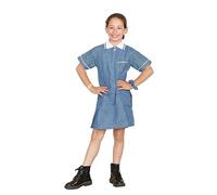 janisramone® Girls Gingham School Dress, Kids Short Sleeve Zip up Summer Dress, Check Print Pleated School Uniform Girls with Side Pockets and Hair Bobble, Ages 3-20 Navy