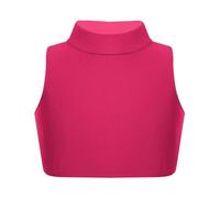 janisramone® Girl's Gymnastics Crop Tops, Girls Kids Plain Sleeveless Crop Top Turtle Neck, Girl s Running Vest Yoga Sports Summer Dance top Cerise