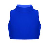 janisramone® Girl's Gymnastics Crop Tops, Girls Kids Plain Sleeveless Crop Top Turtle Neck, Girl s Running Vest Yoga Sports Summer Dance top Royal Blue