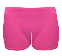janisramone® Girls Microfiber Hot Pants, High Waist Boxers Stretchy Gymnastics Dance Gym Shorts, Neon Stretchy Full Coverage Underwear for Kids, Yoga Gym Workout Running Mini Shorts