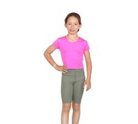 janisramone® Gymnastics Sports Cycling Shorts for Girls, Hot Pants Summer Kids Cycling Shorts, Mini Dance Short for Girls, Plain Stretchy School Cycle Short Khaki