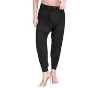 janisramone Harem Pants Women Plain Alibaba Harem Ladies Trousers Elasticated Waist Hippie Pyjama Comfortable Yoga Pants for Women | Perfect Summer Trousers for Women UK Black