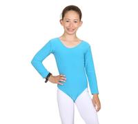 janisramone® Kids Gymnastics Leotards for Girls, Long Sleeve Leotards for Girls for Gymnastics and Dancing, Microfibre Girls' Gymnastics Leotards Ballet Leotard for Girls Aged 3-13 Years Turquoise
