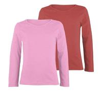 janisramone® Kids Long Sleeve T Shirt, Pack of 2 Plain Round Neck Boys Long Sleeve T Shirt, Comfortable Girls School Shirts, Stretchy Girls Tops and Boys Sports Top, Basic Summer Top
