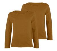 janisramone® Kids Plain Tshirt, Pack of 2 Round Neck Boys Long Sleeve T Shirt, Comfortable Girls School Shirts, Stretchy Girls and Boys Sports Top, Basic Summer Top
