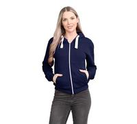 janisramone® Ladies Fleece Jackets Full Zip up With Pockets, Long Sleeves Plain Womens Hoodie, Warm Fleece Zip up Hoodie Women for Autumn and Winters, Solid Colors Hoodies Size 8-22 Navy