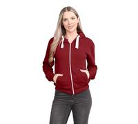 janisramone® Ladies Fleece Jackets Full Zip up With Pockets, Long Sleeves Plain Womens Hoodie, Warm Fleece Zip up Hoodie Women for Autumn and Winters, Solid Colors Hoodies Size 8-22 Wine