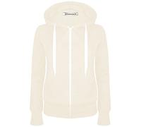 janisramone® Ladies Fleece Jackets Full Zip up With Pockets, Long Sleeves Plain Womens Hoodie, Warm Fleece Zip up Hoodie Women for Autumn and Winters, Solid Colors Hoodies Size 8-22 Cream