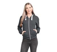 janisramone® Ladies Fleece Jackets Full Zip up With Pockets, Long Sleeves Plain Womens Hoodie, Warm Fleece Zip up Hoodie Women for Autumn and Winters, Solid Colors Hoodies Size 8-22 Charcoal