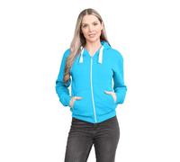 janisramone® Ladies Fleece Jackets Full Zip up With Pockets, Long Sleeves Plain Womens Hoodie, Warm Fleece Zip up Hoodie Women for Autumn and Winters, Solid Colors Hoodies Size 8-22 Turquoise