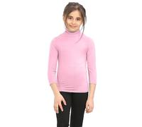 janisramone® Plain Turtle Neck Girls Long Sleeve Tops Boys Tshirts