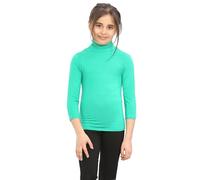 janisramone® Plain Turtle Neck Girls Long Sleeve Tops Boys Tshirts