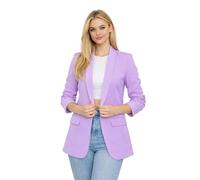 janisramone® Ruched Sleeve Fully Lined Blazers Plain Jackets for Women UK | Ruched Sleeve Design, Open Collar Style, Fully Lined Blazer, Soft Structured Fabric, Tailored Fit, Plain Office Party Wear