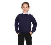 janisramone® School Jumpers for Boys and Girls, Kids Unisex Long Sleeve Plain Sweatshirt, Crew Neck Fleece Jumper, School Uniform Girls and Boys, Ages 2-21 Navy