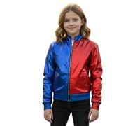 janisramone® Shiny Wet Look Halloween Costumes for Women & Kids, Red and Blue Cosplay Jackets, Daddys Little Monster T Shirt, Knickers, Hotpants, Leggings, Skater Skirt, Fancy Dress Costumes