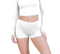 janisramone® Stretchy Hot Pants Chic Mini Gym Shorts for Women UK White