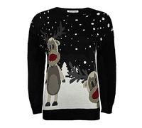 janisramone® Unisex Christmas Jumper, Crew Neck Xmas Knitted Vintage Novelty Christmas Jumpers for Women UK, Mens Ugly Tunic Funny Pullover Sweater