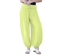 janisramone® Women's Alibaba Harem Trousers - Stylish Italian Harem Alibaba Trousers for Women Loose Fit Baggy Summer Trousers for Women UK | Elegant Harem Trousers for Women UK Yellow