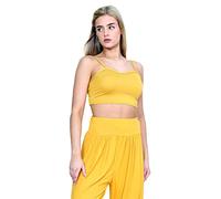 janisramone® Women's Cami Top - Lightweight Summer Camisole Tops for Women, Thin Strappy Women's Vests - Ideal for Sports, Gym & Going Out Tops for Women UK Mustard