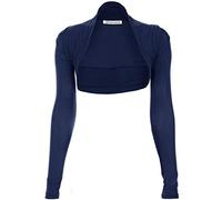 janisramone® Women's Cardigans, Elegant Bolero Jackets for Women - Chic Long Sleeve Cardigans for Women UK, Stylish Open Front Crop Top Shrugs and Boleros for Evening