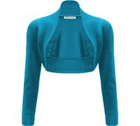janisramone® Women's Cardigans, Elegant Bolero Jackets for Women - Chic Long Sleeve Cardigans for Women UK, Stylish Open Front Crop Top Shrugs and Boleros for Evening
