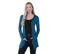 janisramone® Women's Cardigans Stylish and Versatile Open Front Boyfriend Cardigans for Women UK, Perfect Long Sleeve Ladies Cardigan with Drop Pockets for Layering Over Summer Dresses Teal