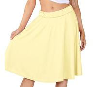 janisramone Women's Knee-Length Tartan Skater Skirt, Polyester-Elastane, Size SM, ML, XL, 2XL, 3XL, Multi-Occasion Skirt Yellow