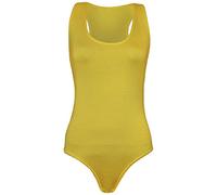 janisramone Womens Ladies New Muscle Racer Back Sleeveless Bodysuit Stretch Leotard Vest T Shirt Top