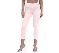 janisramone Womens Ladies New Plain Stretchy 3/4 Leggings Workout Tight Gym Cropped Capri Active Pants Nude