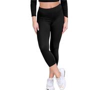 janisramone Womens Ladies New Plain Stretchy 3/4 Leggings Workout Tight Gym Cropped Capri Active Pants Black