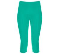 janisramone Womens Ladies New Plain Stretchy 3/4 Leggings Workout Tight Gym Cropped Capri Active Pants Jade Green