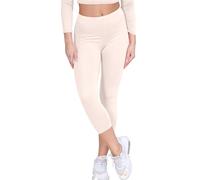 janisramone Womens Ladies New Plain Stretchy 3/4 Leggings Workout Tight Gym Cropped Capri Active Pants Stone