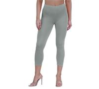 janisramone Womens Ladies New Plain Stretchy 3/4 Leggings Workout Tight Gym Cropped Capri Active Pants Khaki