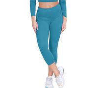 janisramone Womens Ladies New Plain Stretchy 3/4 Leggings Workout Tight Gym Cropped Capri Active Pants Teal