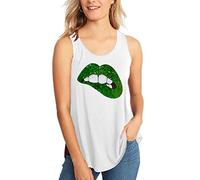 janisramone Womens Ladies New Slogan Print Sleeveless Baggy Curved Hem T-Shirt Casual Jersey Summer Tank Vest Top