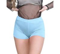 janisramone® Women's Stretchy Mini Hot Pants - Chic Shorts for Club, Dance & Gym, Perfect Summer Fashion, Fitted Style in Sky Blue
