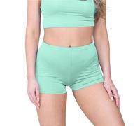 janisramone® Women's Stretchy Mini Shorts - Chic Hot Pants for Club, Dance & Gym, Perfect Summer Fashion, Fitted Style Shorts for Women UK Mint