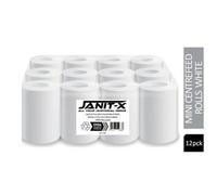 Janit-X Eco 100% Recycled Mini Centrefeed Rolls White 2 Ply 12x60m