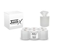 Janit-X Eco Centrefeed Rolls White 2 Ply Embossed 400 Sheets (12 Rolls)