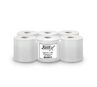 Janit-X Eco Kitchen Rolls Centrefeed | 2 Ply 6 Pack Embossed Pattern Paper Towels | Strong and Absorbent Tissue Paper | UK Supplier | Wipe Away | Perfect for Commercial & Kitchen Use (6 Rolls, White)