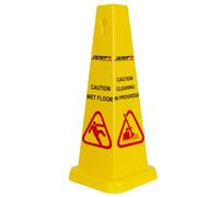 Janit-X Large Caution Wet Floor & Cleaning In Progress Yellow Warning Cone 90cm x 32cm