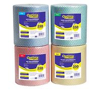 Janit-X Optima All Purpose, Non Woven Cloth Roll 350 Sheet (2 Pack, Red)