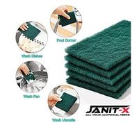 Janit-X Professional Use Large Kitchen Scourer Green 10 Pack