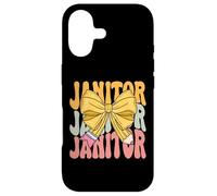 Janitor Groovy Coquette Bow Cute Funny Back to School Case for iPhone 17