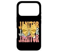 Janitor Groovy Coquette Bow Cute Funny Back to School Case for iPhone 17 Pro