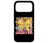 Janitor Groovy Coquette Bow Cute Funny Back to School Case for iPhone 17 Pro Max