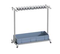 Janitorial cart Housekeeping Caddy with Shelves Broom mop Holder Multifunctional Cleaning Cart and Tool Organizer(20 Slots and 48 Hooks 127cm/50in)