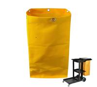 Janitorial Cart Replacement Bag, Heavy Duty Reusable Waterproof Cleaning Cart Bag for Hotel Commercial Cleaning Trolleys 39 x 28 x 70 cm (Yellow)